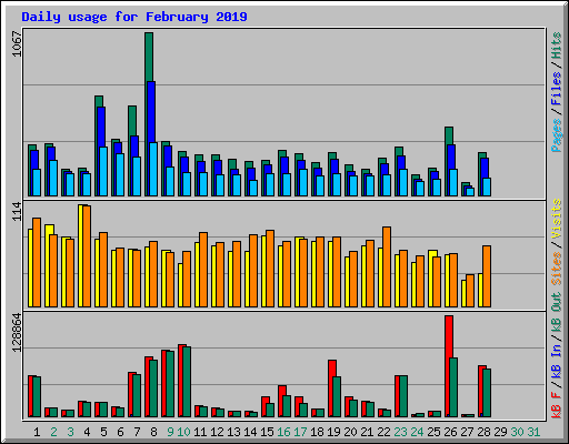 Daily usage for February 2019