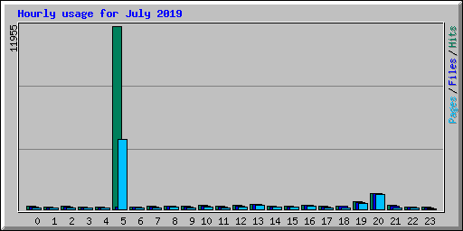 Hourly usage for July 2019