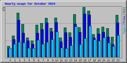 Hourly usage for October 2019